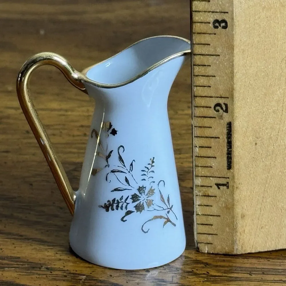 F.M Limoges Vintage Collectible Miniature Pitcher France‎ Courting Signed